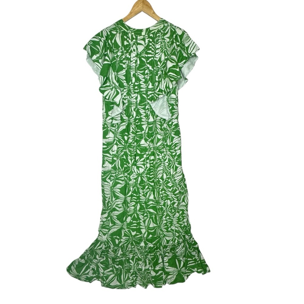 NWOT Anthropologie Maeve Cassandra green/white Floral Maxi Dress xs - Picture 5 of 14